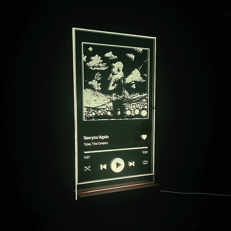 Favorite Song LED sign glowing