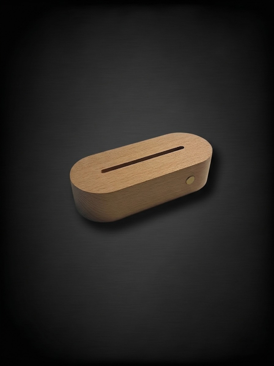 Oval Base wooden LED base glowing